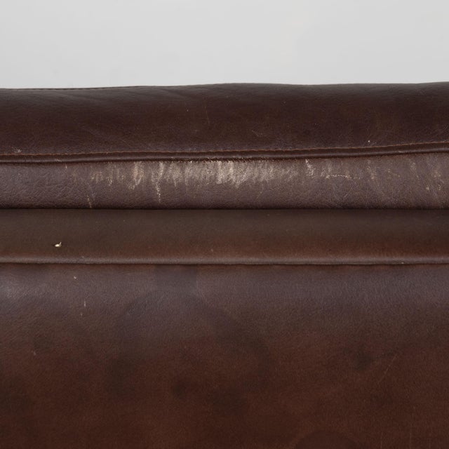 Pair, Mid Century Brown Leather Wingback Chairs From Denmark For Sale - Image 13 of 15