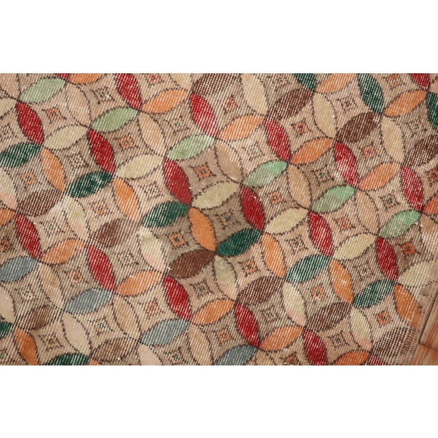Late 20th Century Square Turkish Deco Rug - 3'7" x 4' For Sale In New York - Image 6 of 18