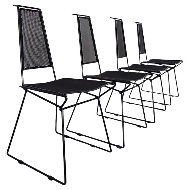 Metal Chairs by Rolf Rahmlow, 1980s, Set of 4 For Sale