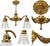 Vintage Brass Two-Light Chandelier with Etched Glass Shades Perfect for a French country kitchen, cozy dining room,...