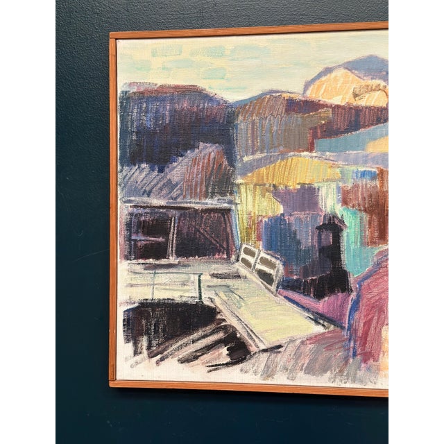 Mid-Century Modern Gustaf Höglund, Mine at Silfhyttan, Dalarna, Framed, 1960s, Oil Painting on Canvas, Framed For Sale - Image 3 of 18