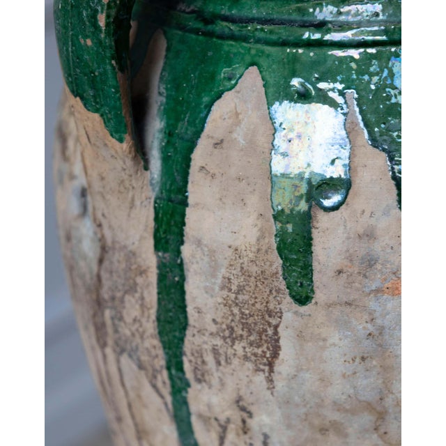 Ceramic 19th Century Balkan Terracotta Jar with Green Drip Glaze For Sale - Image 7 of 10