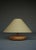 Stylish French table lamp from the 1950s. It has a turned solid wood base with original brass fitting (bayonet fitting)...