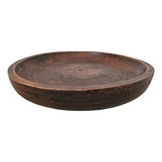 Vintage Java Rustic Wood Plate Medium For Sale
