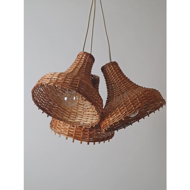 Mid-Century Modern Pendant Lights in Rattan, Germany, 1960s, Set of 3 For Sale - Image 16 of 18