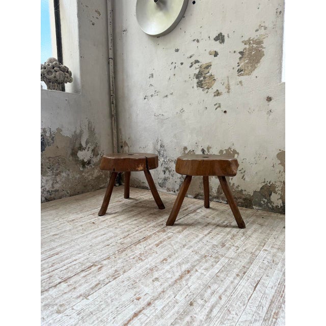 1950s Tripod Shepherds Stools, 1950s, Set of 2 For Sale - Image 5 of 18