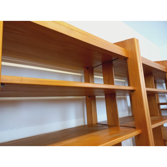 Tan Large Modular Bookcase with Pine Shelves, 1970s, Set of 6 For Sale - Image 8 of 18