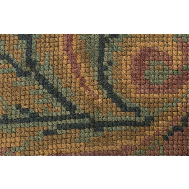 1880s Antique English Needlepoint Runner with Stylized Foliage and Floral Motif For Sale - Image 4 of 8