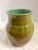 Olive Vintage Ceramic Vase With Aqua Interior For Sale - Image 8 of 10