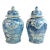 Large Chinoiserie Blue and Bone White Abstract Temple Jars - a Pair For Sale