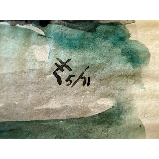 Henry Emil Salloch Original Watercolor on Paper Vibrant, Natural Wetland, 1971. For Sale In Atlanta - Image 6 of 8