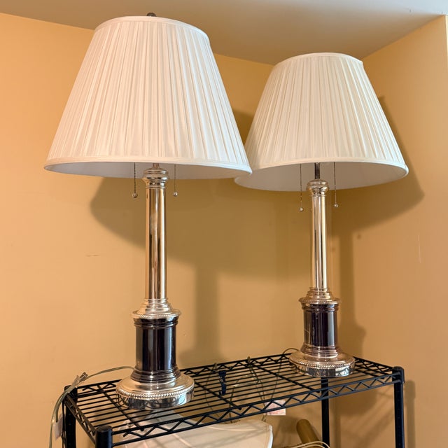 Pair of Vintage Ralph Lauren Tall Column Lamps For Sale - Image 13 of 17