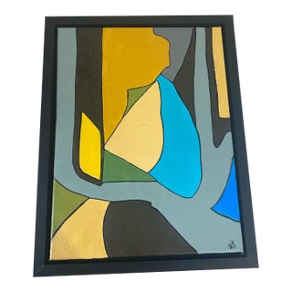 Acrylic on Canvas Abstract "Le Jardim" Signed Yjr 17.75" H For Sale