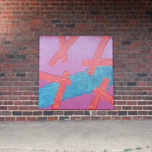 Textile “Well Above” 1982 Charles Emery Powell Abstract Painting For Sale - Image 7 of 7