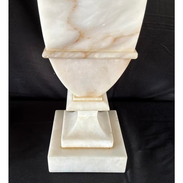 Mid 20th Century Neoclassical Alabaster Table Lamps - a Pair For Sale - Image 12 of 15