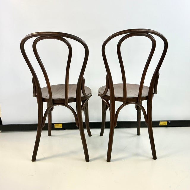 1940s Boho Chic French Style Heywood-Wakefield Bentwood Bistro Cafe Chairs - Set of 4 For Sale - Image 13 of 18
