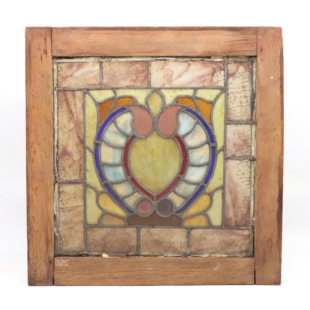 Arts & Crafts Pair of Antique Arts & Crafts Stained Glass Windows For Sale - Image 3 of 9