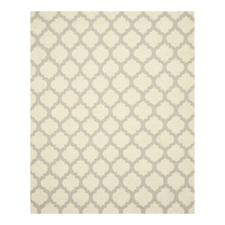5'6"x8 Maya Moroccan Ivory Trellis Modern Flatweave Wool Carpet Rug For Sale