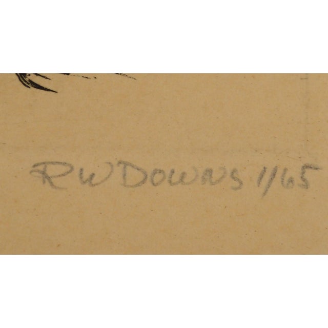 "Head of Batista", Miniature Mid Century Modern Abstract Etching, Proof III by Richard W. Downs For Sale - Image 4 of 7