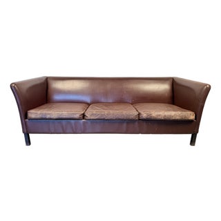 Mid 20th Century Vintage Leather Couch For Sale