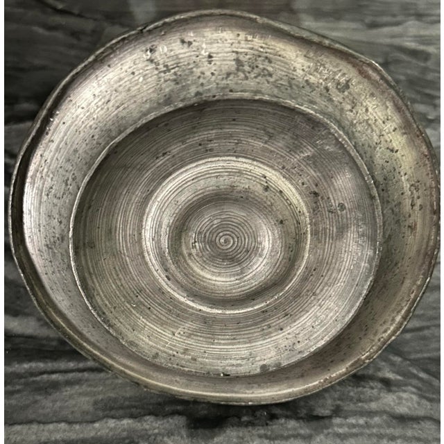 Antique Late 19th Century Pewter Chamber Stick Candlestick Holder For Sale - Image 12 of 12