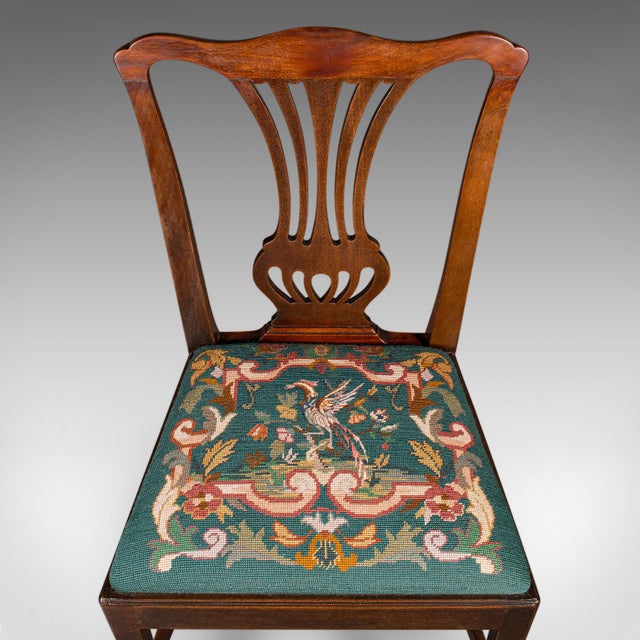 Brown 1800's Antique Embroidered Side Chair For Sale - Image 8 of 10