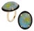 Black Opal Cabochon Ring with Enamel, Size 7 For Sale