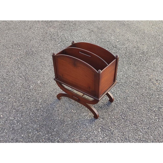 Mid-Century Modern Mid 20th Century Vintage Ferguson Bros Wood Magazine Rack Book Newspaper Holder Stand For Sale - Image 3 of 8