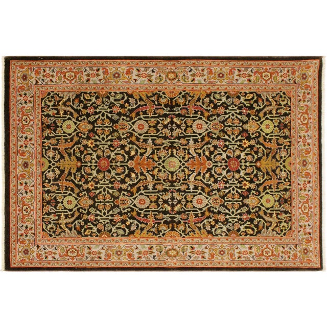 Beautiful Brown/Tan Wool Rug - 4'3'' X 5'11'' For Sale - Image 9 of 10