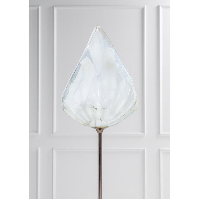 Mid-Century Modern Leaf Floor Lamp in Transparent and White Murano Glass from La Murrina, 1980s For Sale - Image 3 of 15