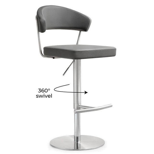 Cosmo Grey Steel Bar Stool For Sale - Image 10 of 12