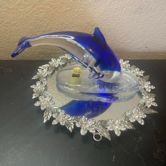 1980s RCR Italy Art Glass 7” Diving Dolphin Sculpture For Sale - Image 5 of 7