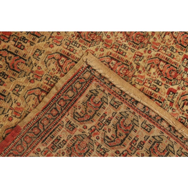 Antique Senneh Traditional Beige and Red Wool Persian Rug For Sale In New York - Image 6 of 6