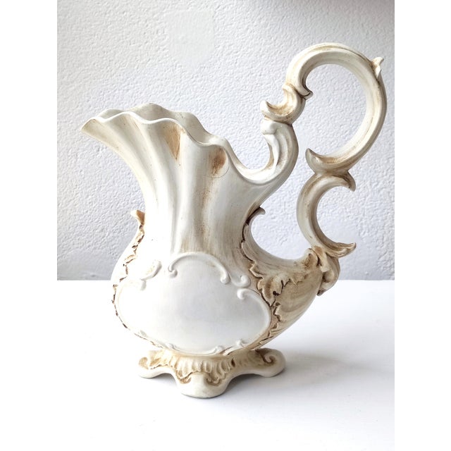 Italian Ceramic Pitcher and Tray Set by Tesori Di Bassano, 1960s, Set of 2 For Sale - Image 3 of 9