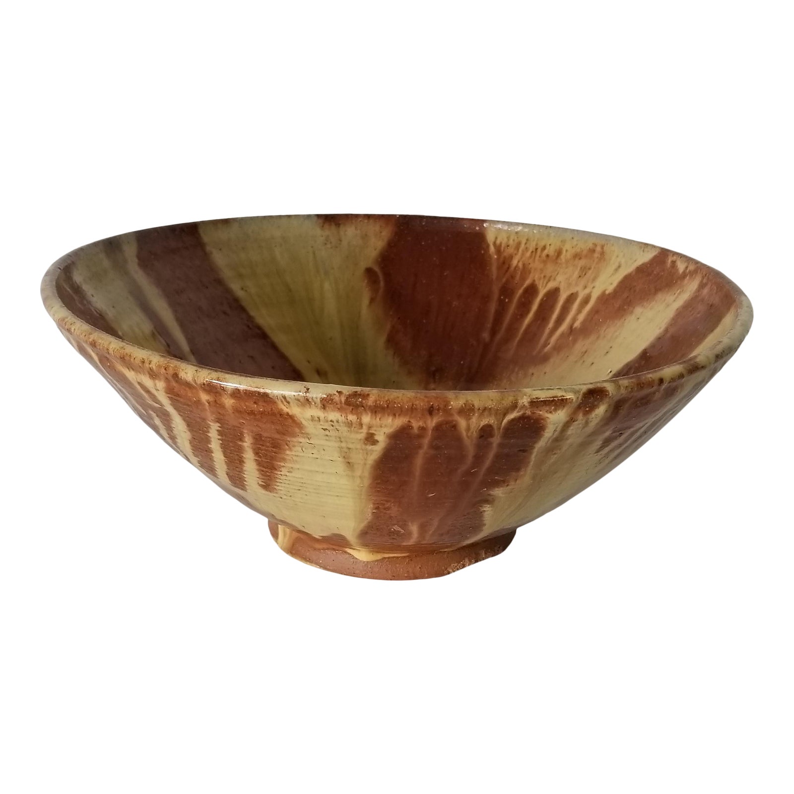 1970s Vintage Drip Glaze Pottery Bowl Chairish