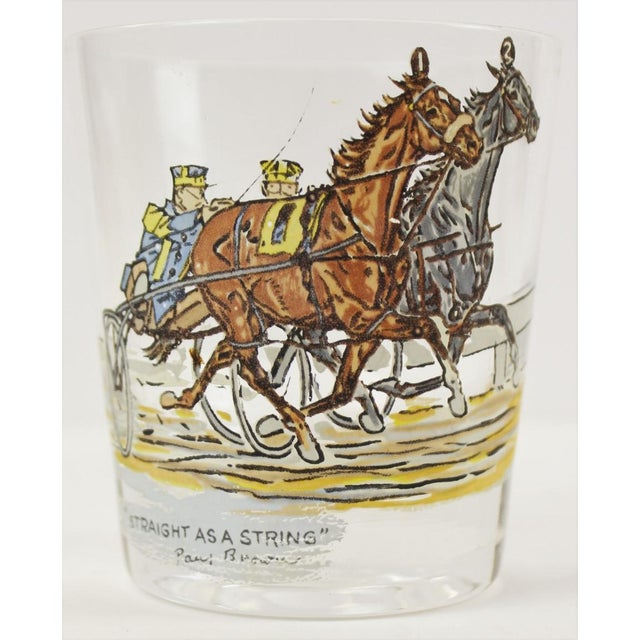 Traditional Set X 4 Paul Desmond Brown Harness/ Sulky Old Fashioned Equestrian Glasses For Sale - Image 3 of 5
