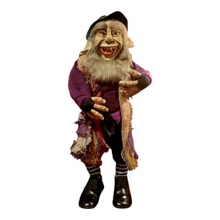 Large Antique Andean Folk Art Goblin Figure – Handcrafted Textile Sculpture, Curated Collectible For Sale