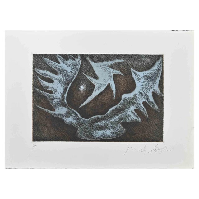 Pericles Fazzini, Composition, Original Etching, 1970s For Sale