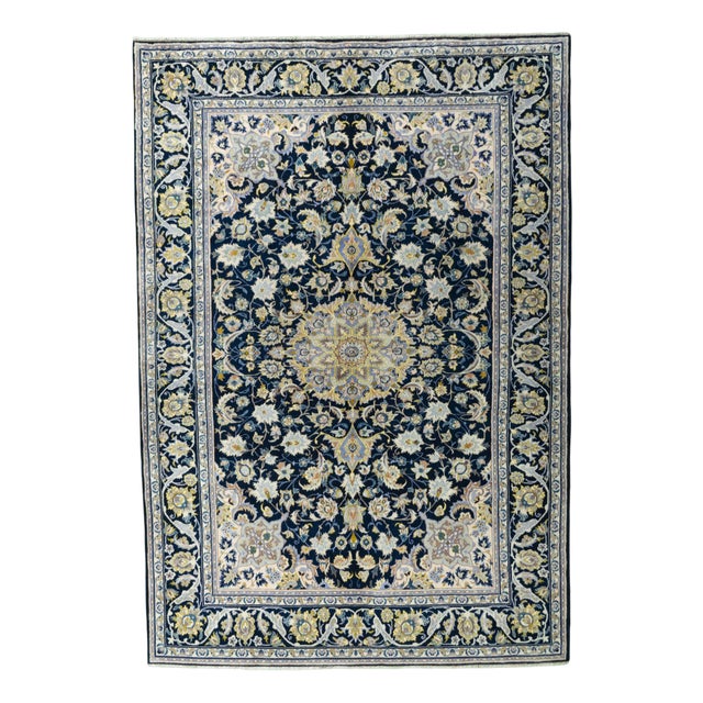 Hand-Knotted Kashan Oriental Rug For Sale