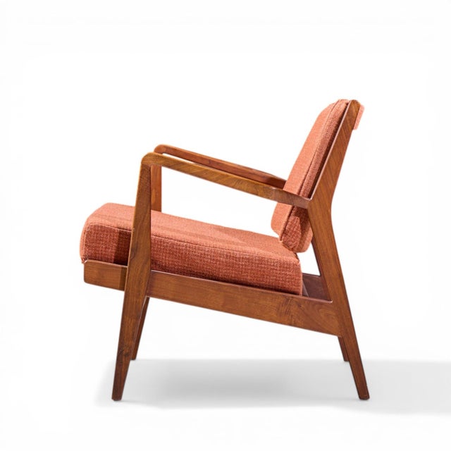 Wood Jens Risom Mid Century Walnut Lounge Chairs - Pair For Sale - Image 7 of 13