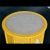 Yellow 1970s Yellow and White Round Travertine Top Side Tables With Storage For Sale - Image 8 of 12
