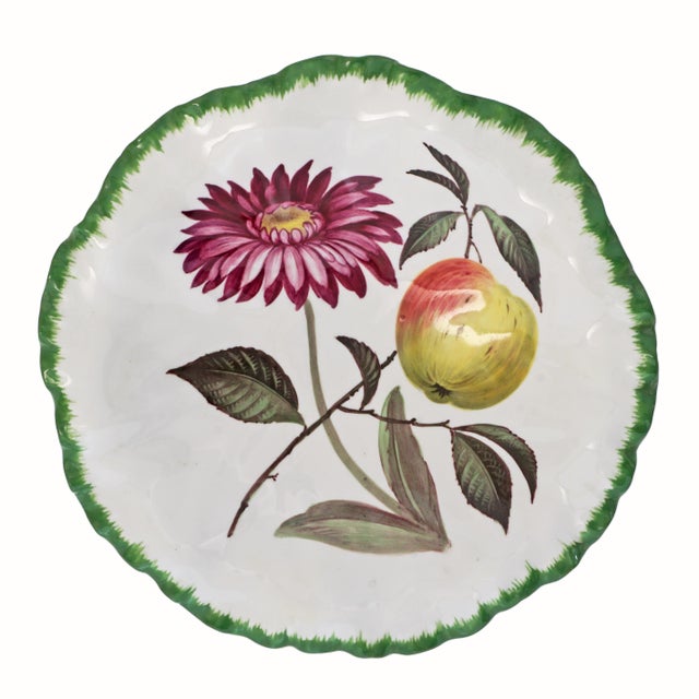 Ceramic Antique Pair of Spode Botanical Pedestal Bowls England 1921 Compote Tazza For Sale - Image 7 of 10