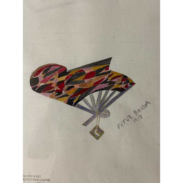 Gouache drawing of vibrant colors in surrealist style attributed to Futur Balla (Giacomo Balla) in 1917. Biography and...
