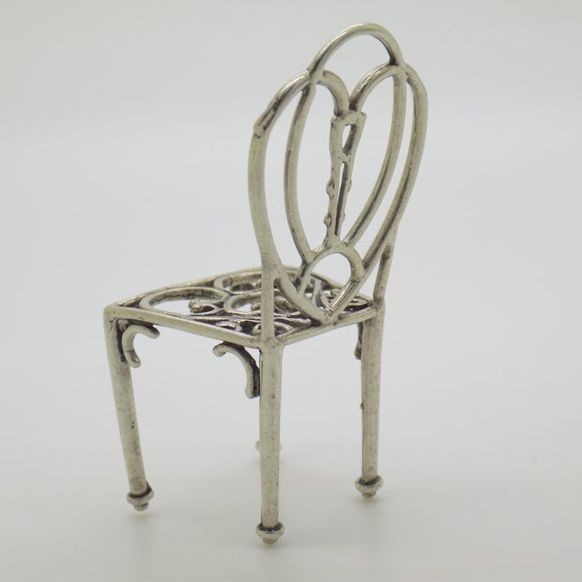 Vintage Italian Handmade Silver 800 Chair Figurine, Arezzo, 1970s For Sale - Image 6 of 12