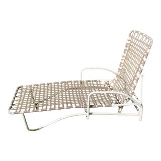 Brown Jordan Chaise Lounge Kantan White Frame Brown Webbing For Sale