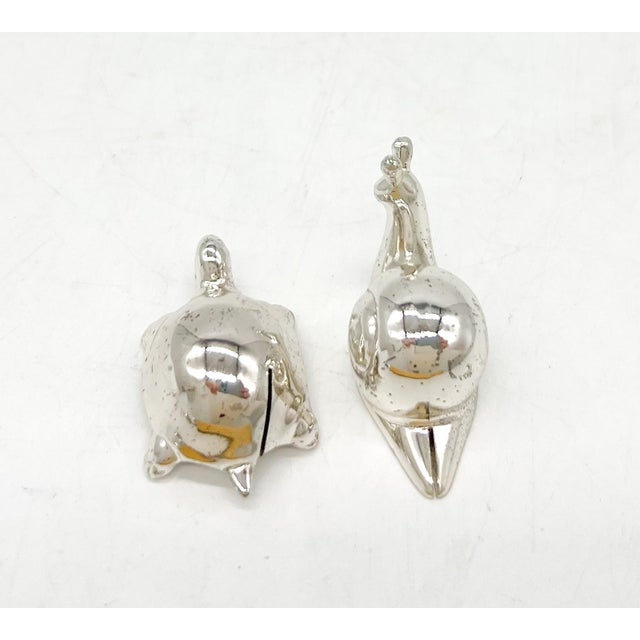 Set of 8 Silver-Tone Snail & Turtle Place Card Holders – Whimsical / Coastal Cottage For Sale - Image 10 of 10