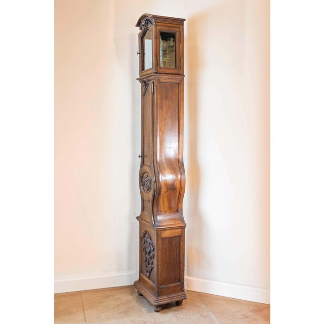 French Louis XV Period Walnut Longcase Clock from the Rhône Valley, circa 1760 For Sale - Image 9 of 16