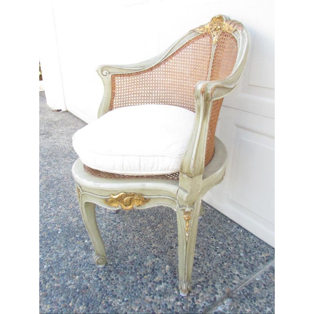 Antique French Louis XV Style Painted Corner Chair For Sale - Image 4 of 18