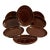 1950s Mid-Century Modern Mar - Crest Daisy Dot Onion Dinner Plate Brown Glaze - Set of 12 For Sale