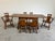 Vintage European Brutalist Oak Dining Set. Draw leaf table with 6 chairs. A fantastic and unusual set, the table features...